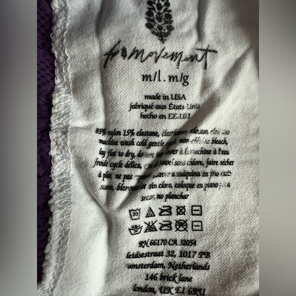 NWT FREE PEOPLE FP Movement Serenity Crochet Cami M/L Acai Berry - Picture 6 of 6